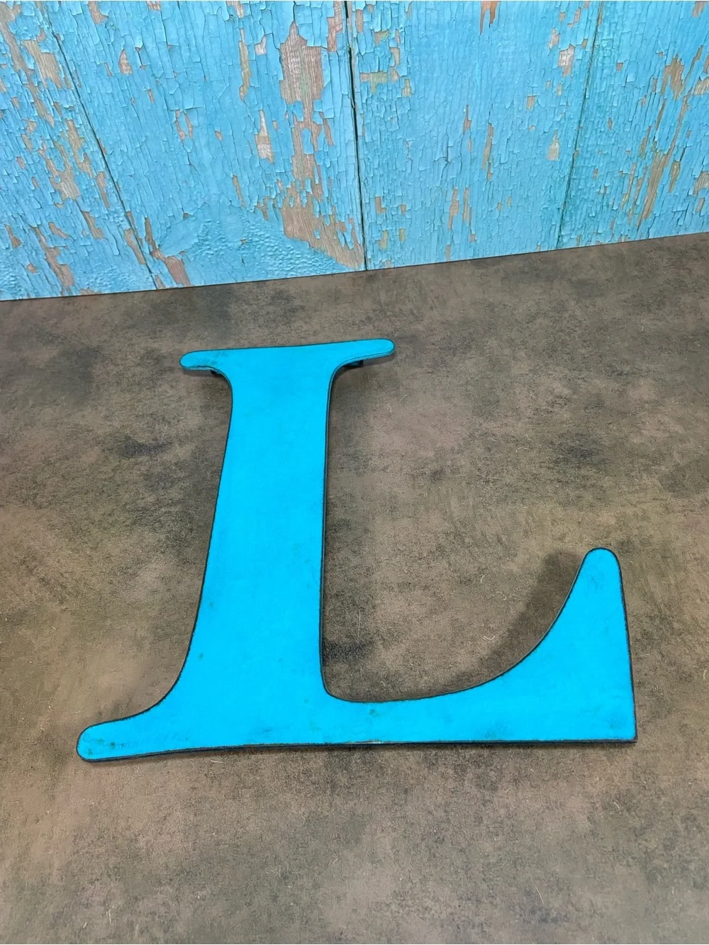 Blue Decorative Letter L Wall Accent - 48 gauge steel